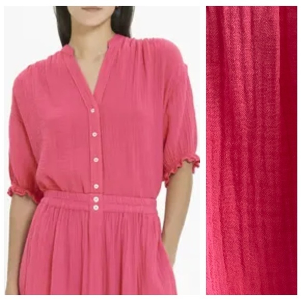 XiRENA Pink Alyss Cotton Gauze Top XS